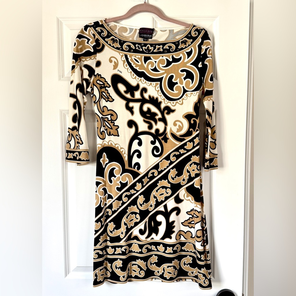 Hale Bob x A Pea in a Pod Black & Gold Maternity Dress